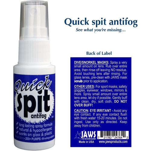 Quick spit antifog spray - 1oz. size