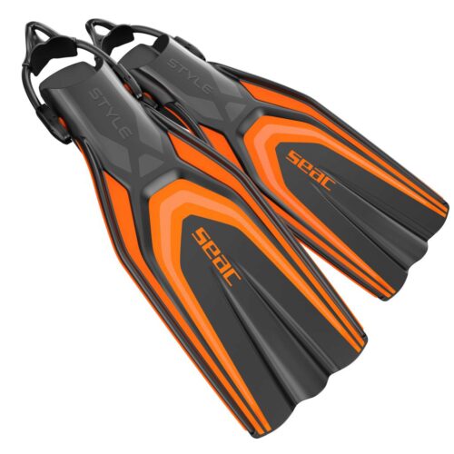 OPEN HEEL FIN STYLE SLING STRAP ORANGE XS/S