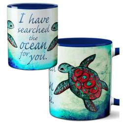 Searching Sea Turtle Blue Romantic Quote Mug
