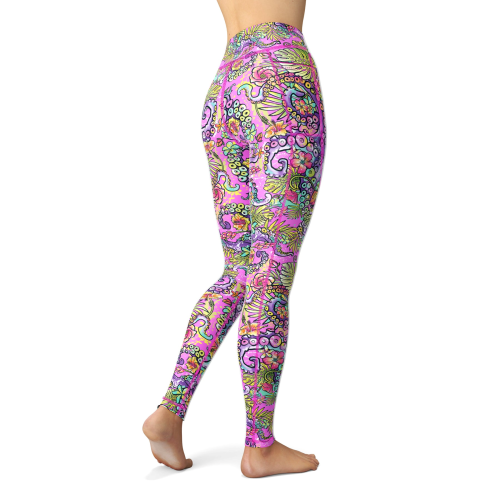 Women's Leggings Octofloral Splatterparty XS Women's Leggings Octofloral Splatterparty XS
