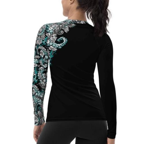 Spacefish Army Electric Blue Octofloral Contour Rashguard