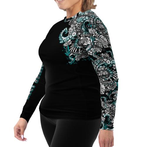 Spacefish Army Plus Size Electric Blue Octofloral Rashguard