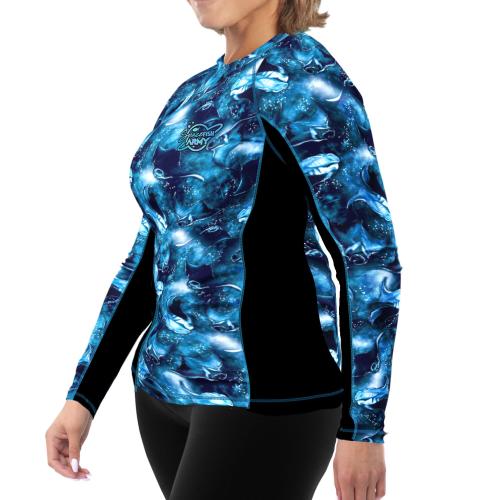 Spacefish Army Plus Size Eco-Friendly Manta Mayhem Rashguard