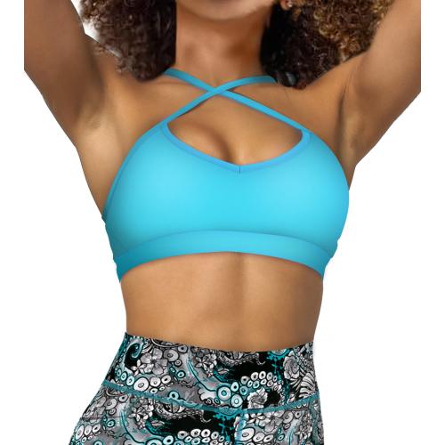 Spacefish Army Eco-friendly Bahama Blue Bikini Sports Bra Hybrid