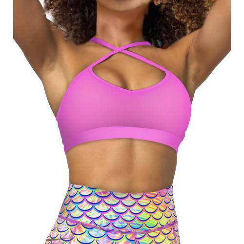Spacefish Army Eco-Friendly Sunset Pink Bikini Sports Bra Hybrid