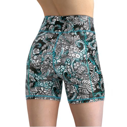 Spacefish Army Eco-Friendly Electric Blue Octofloral Shorts 