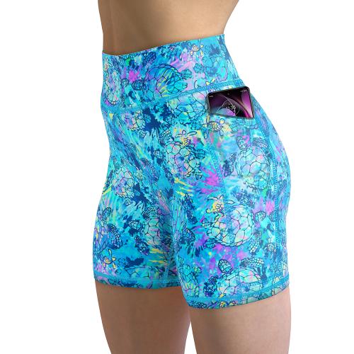 Spacefish Army Eco-Friendly Turtle Tie Dye Shorts