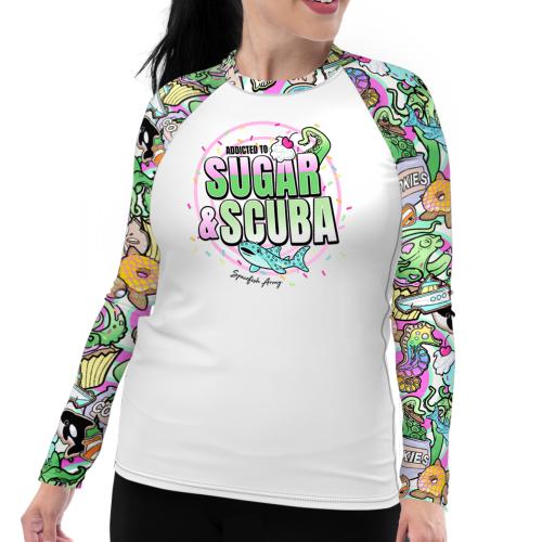 Spacefish Army Plus Size Sugar and Scuba Candy Octopus Rashgaurd