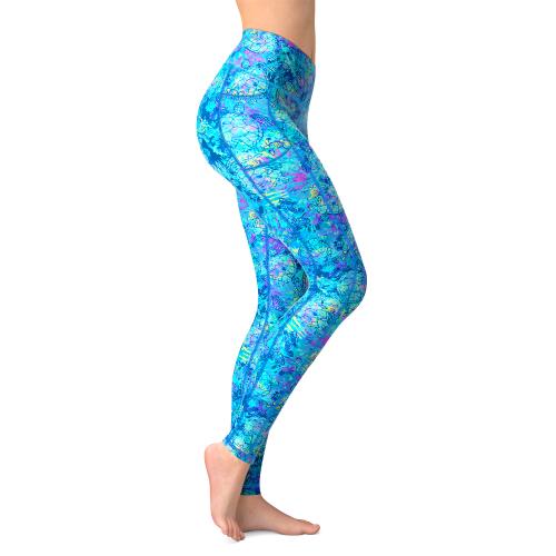 Spacefish Army Eco-friendly Turtle Tie Dye Contour Leggings