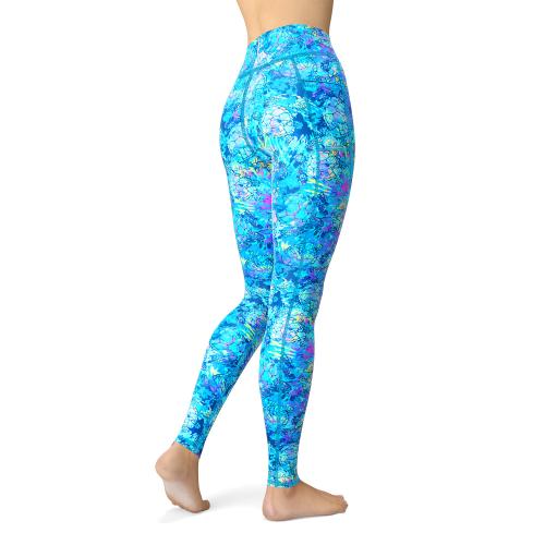 Spacefish Army Eco-friendly Turtle Tie Dye Contour Leggings