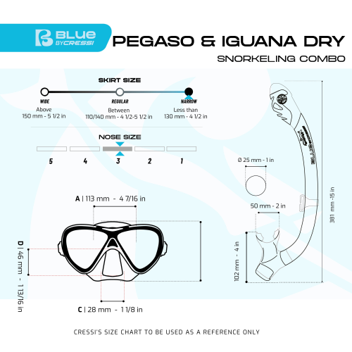 Cressi Pegaso & Iguana Dry Kid's Snorkeling Set