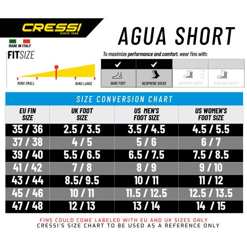 Cressi Agua Short Swim & Snorkel Fin