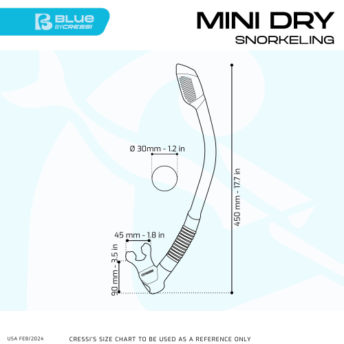Cressi Mini Dry Youth Snorkel