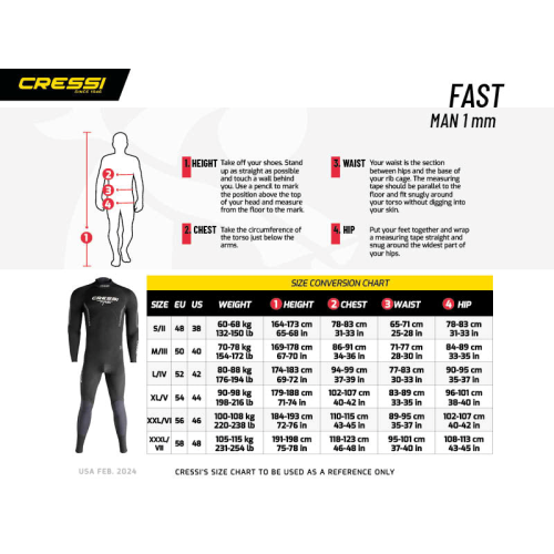 Cressi Fast 1mm Men's Wetsuit