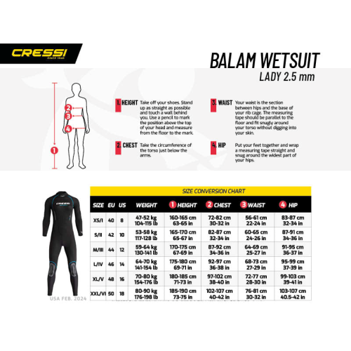 Cressi Balam 2.5mm Ladies Wetsuit 