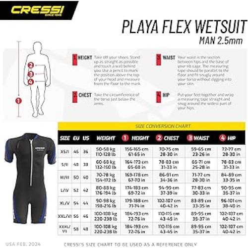 Cressi Playa Flex 3mm Men's Shorty Wetsuit