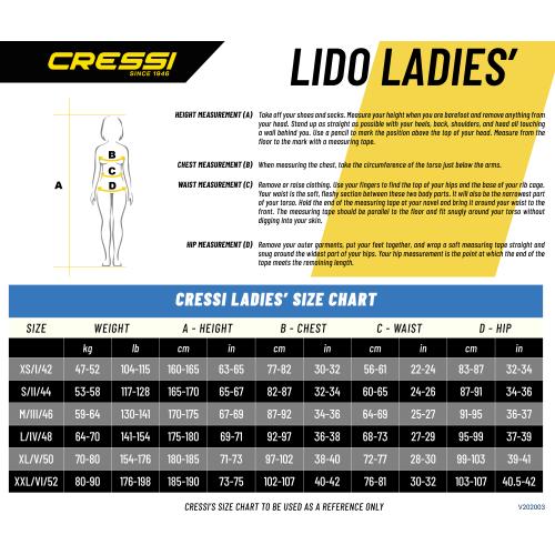 Cressi Lido Long 2mm Ladies Wetsuit