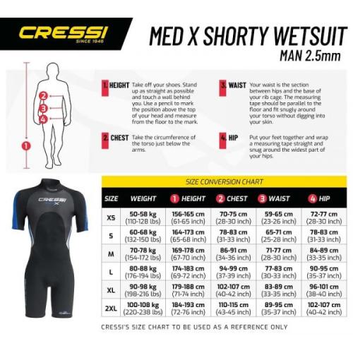 Cressi Med X 2.5mm Men's Shorty Wetsuit