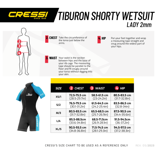 Cressi Tiburon 2mm Lady's Shorty Wetsuit