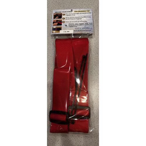 Luggage Strap - Embroidered - Red