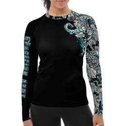 Spacefish Army Electric Blue Octofloral Contour Rashguard