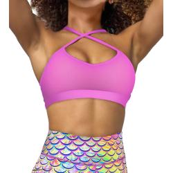 Spacefish Army Eco-Friendly Sunset Pink Bikini Sports Bra Hybrid