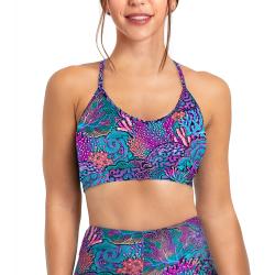 Spacefish Army Eco-friendly Coral Kaleidoscope Bikini Sports Bra Hybrid