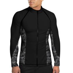 Spacefish Army MENS Eco-friendly Full Zip Up Tiger Shark Rashguard