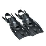 OPEN HEEL SNORKEL FIN W/SIL STRAP, MEDIUM BLACK OPEN HEEL SNORKEL FIN W/SIL STRAP, MEDIUM BLACK