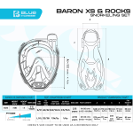 Cressi Baron Jr & Rocks Full Face Snorkel Set