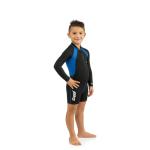 KID SWIMSUIT LONG SL. - BLACK/BLUE [S]