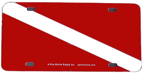 DIVER FLAG - PLASTIC LICENSE PLATE