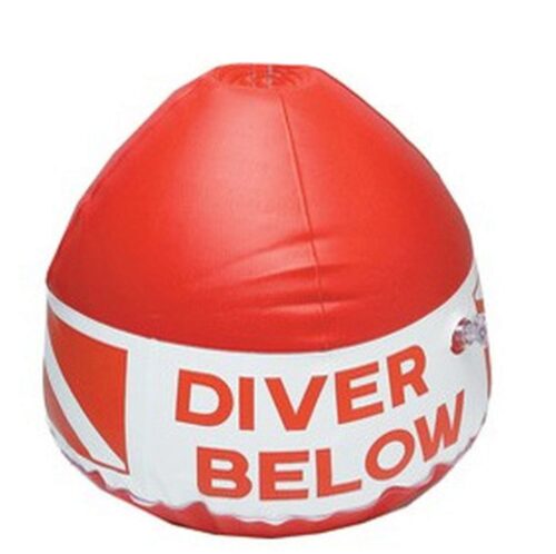 COMPACT INFLATABLE CIRCULAR FLOAT AND FLAG