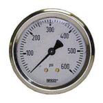 0-600 PSI LIQUID FILLED STAINLESS STEEL GAUGE, 2.5