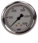0-6000 PSI LIQUID FILLED STAINLESS STEEL GAUGE, 2.5
