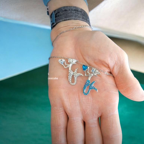 Mermaid Upright Gem Necklace