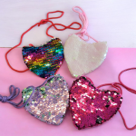Heart-Shaped Sequin Purse