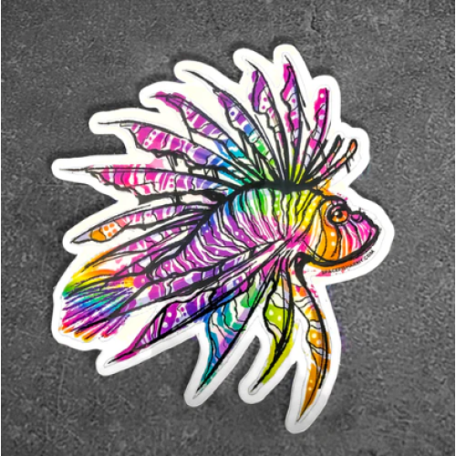 Lionfish Roars Sticker