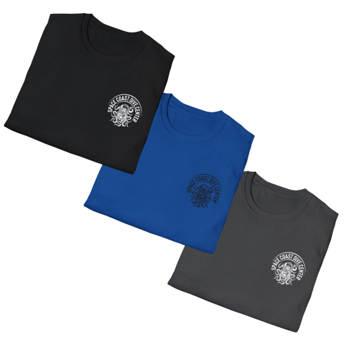 Saltwater Runs Through My Veins T-Shirt | Diver Skull, Scuba Flag
