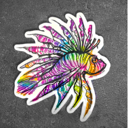 Lionfish Roars Sticker