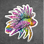 Lionfish Roars Sticker