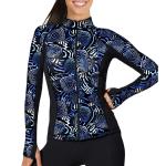 Eco-Friendly Full Zip Up Angelfish Hypnosis Rash Guard