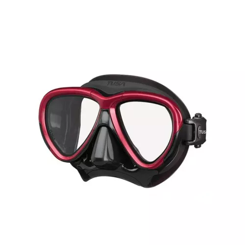 INTEGA MASK - METALLIC RED, BLACK SILICONE