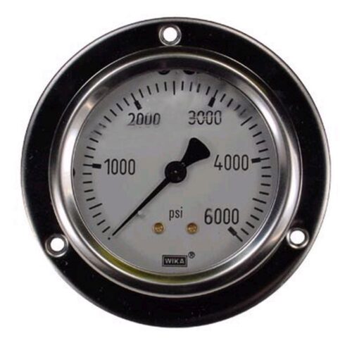 0-6000 PSI LIQUID FILLED STAINLESS STEEL GAUGE, 2.5" FACE WITH 1/