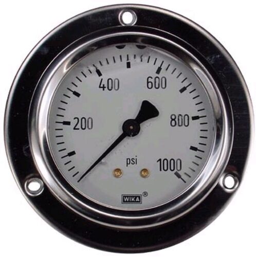 0-1000 PSI LIQUID FILLED STAINLESS STEEL GAUGE, 2.5" FACE WITH 1/