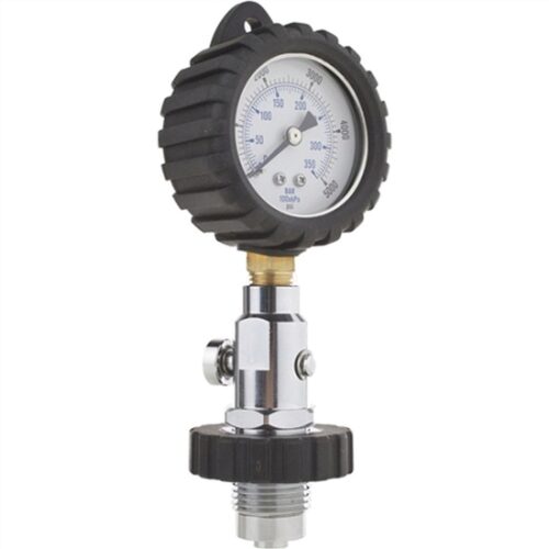 DIN TANK CHECKER, W/ BLEED AND RUBBER GAUGE BOOT