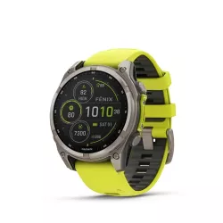 fenix 8 51mm, Saph Solar, Bare Ti/Graphite, Amp Yellow/GrphBnd
