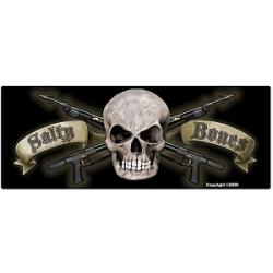 BLACK WITH SKULL & CROSSED SPEARGUNS - 3'' X 7.8'' SALTY BONES ST