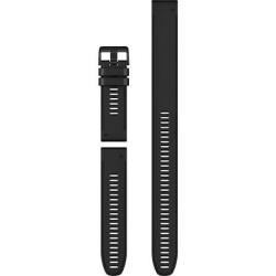 Band, QuickFit 26mm, Black Silicone w/Extra Long Adjustment Strap