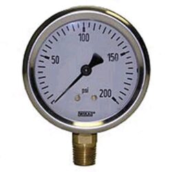 0-200 PSI LIQUID FILLED STAINLESS STEEL GAUGE - 2.5